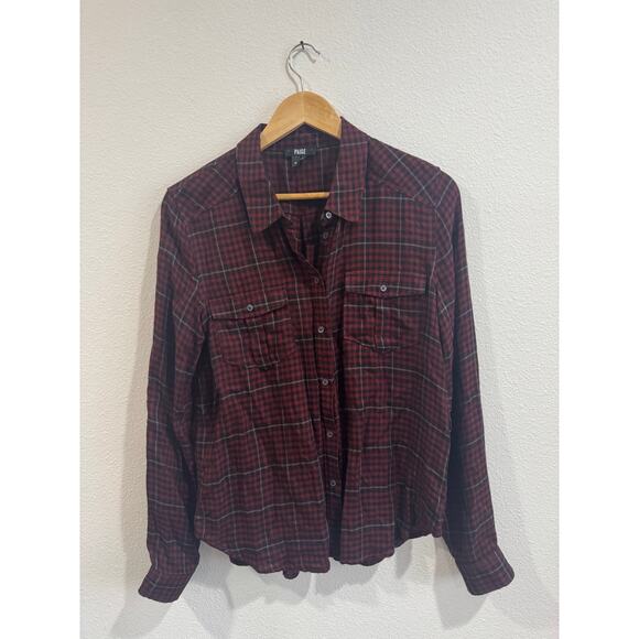 PAIGE Tops - Paige maroon/black/white plaid